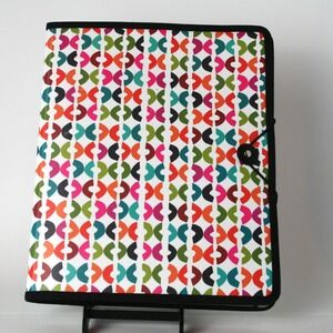 DocIt Expanding File Folder Organizer Multi Color Geometric Pattern Pink Pockets